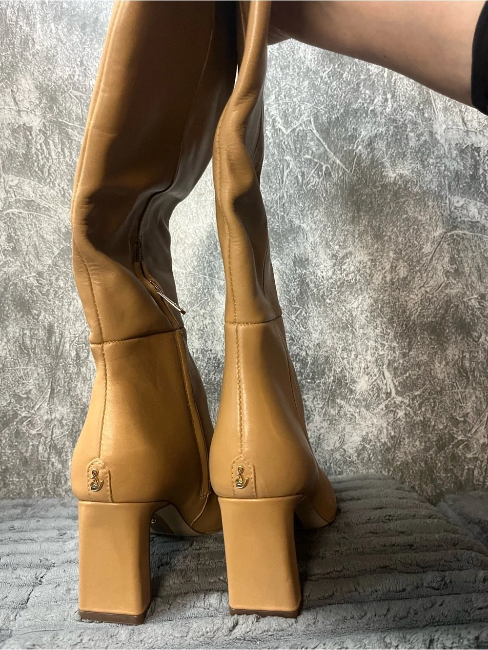 Women's Tall Tan Leather Knee-High Boots